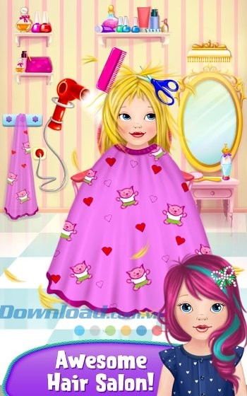 Đưa bé vào salon cắt tóc