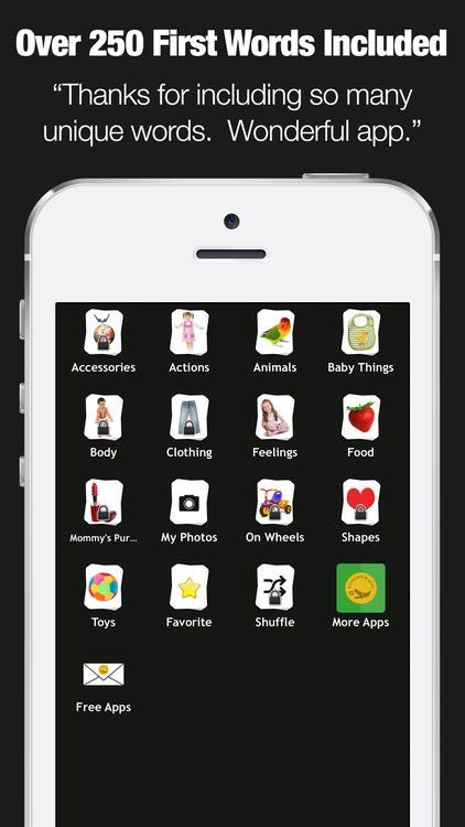 Ứng dụng giáo dục My First Words bao gồm hơn 250 từ vựng
