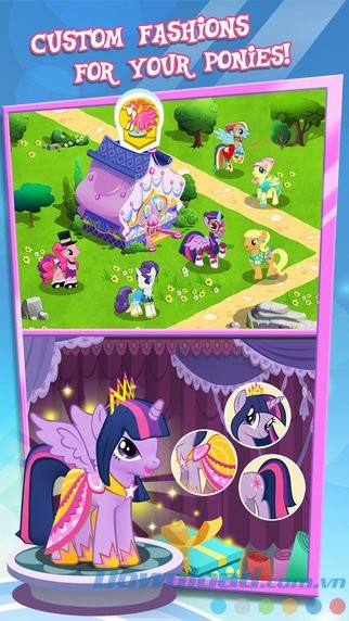 Thay trang phục và phụ kiện cho ngựa con