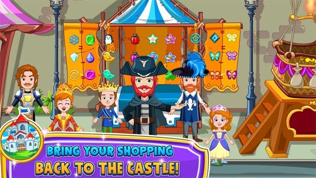 Mang đồ vừa mua sắm trở về lâu đài