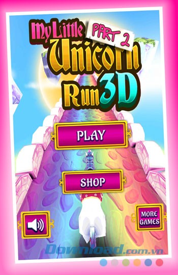 Giao diện chơi game My Little Unicorn Runner 3D 2