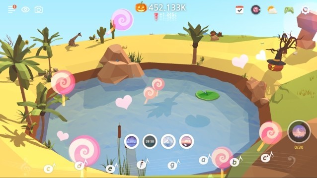 Nhiều bản nhạc êm dịu giúp người chơi thư giãn đầu óc