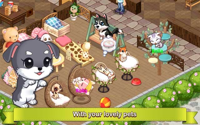 Mở một quán cà phê thú cưng đáng yêu trong My Pet Village cho Android