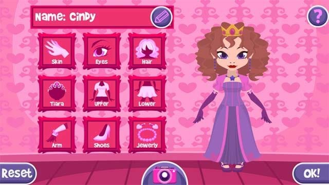 Tùy chỉnh nàng công chúa và chọn những bộ váy áo tuyệt đẹp