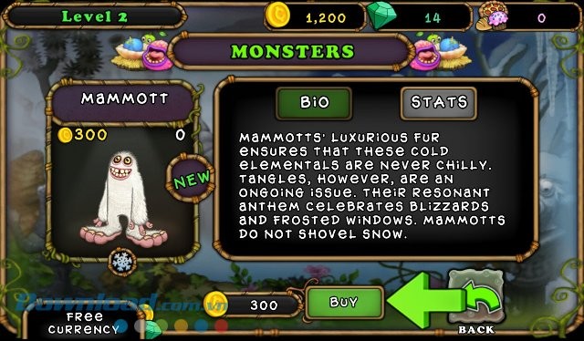 Profile của từng quái vật trong game My Singing Monsters