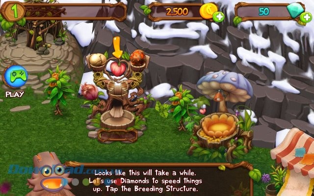 Tạo quái vật trong game My Singing Monsters Dawn Of Fire