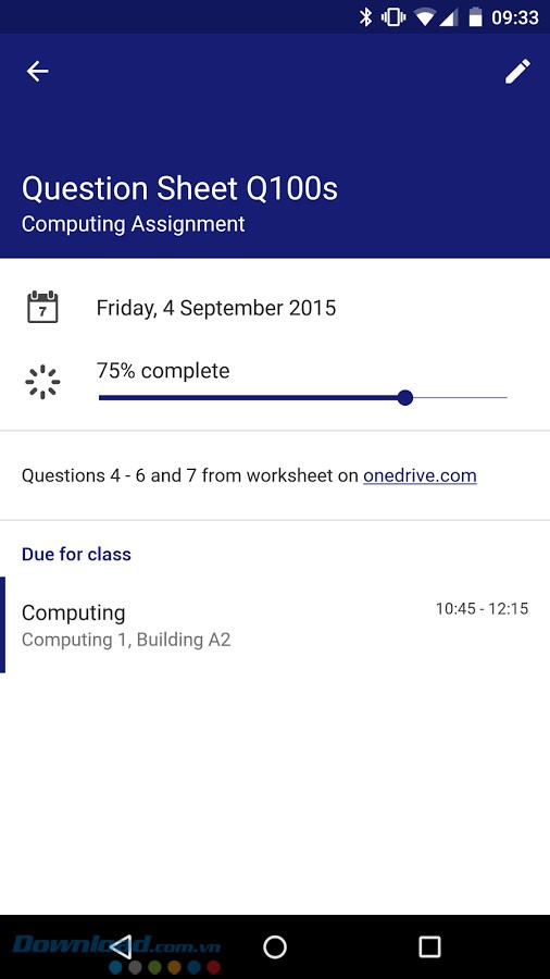 Mức độ hoàn thành bài tập