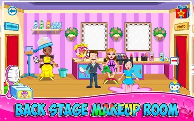 Làm đẹp cho người mẫu trong phòng trang điểm