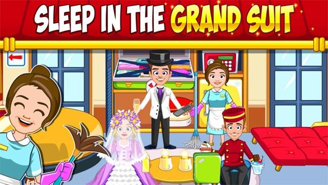 Ngủ trong phòng khách sạn hạng sang trong My Town: Hotel