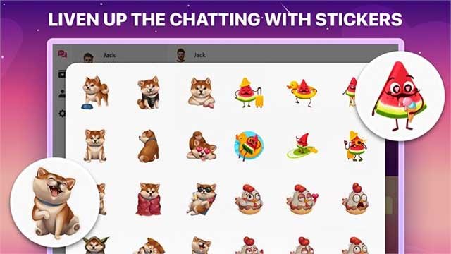 Tăng thêm sự thú vị cho cuộc trò chuyện bằng các sticker đáng yêu