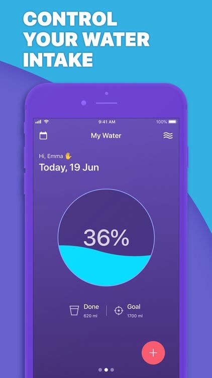 My Water kiểm soát lượng nước bạn tiêu thụ mỗi ngày