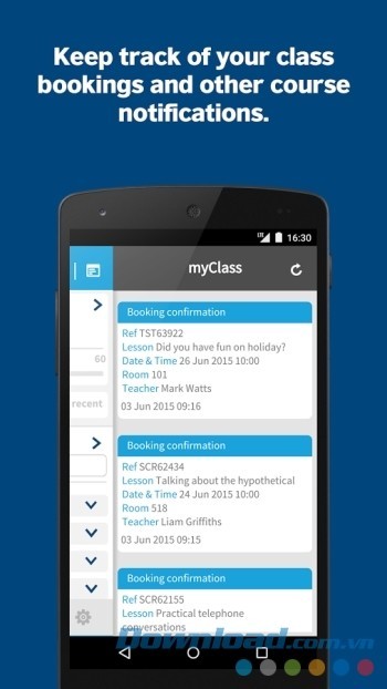 Theo dõi thông tin lớp học