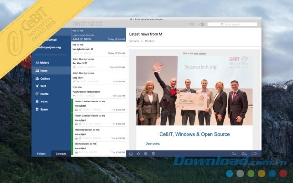 Mynigma cho Mac là ứng dụng bảo mật email chuyên nghiệp