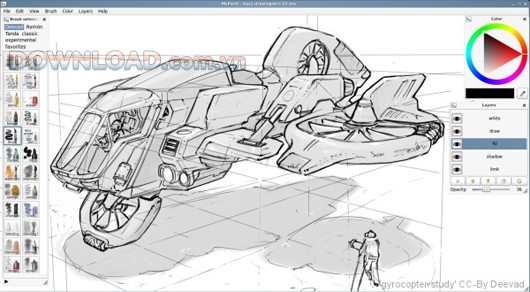 MyPaint cung cấp vô vàn chất liệu để bạn lựa chọn cho tác phẩm