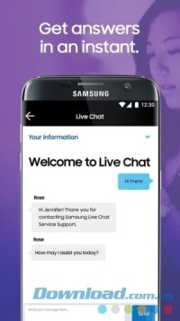 Nhận trả lời tức thì qua mySamsung cho Android