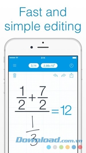 MyScript Calculator cho iOS tính nhanh và sửa dễ