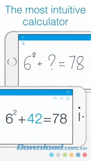 MyScript Calculator cho iOS giao diện trực quan