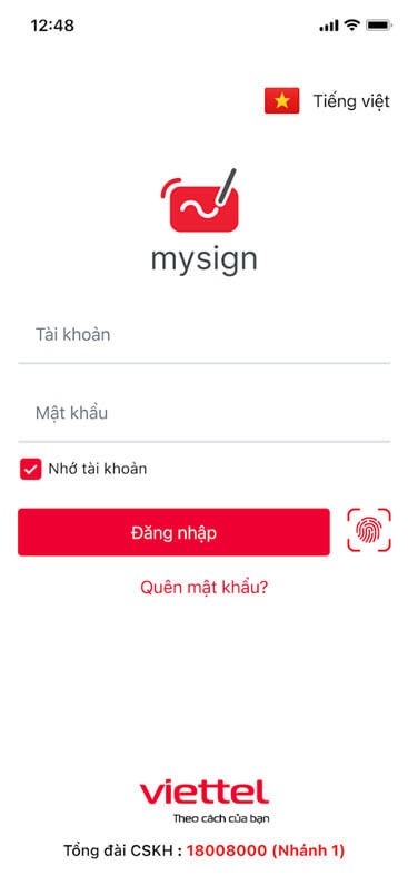 Đăng nhập MySign