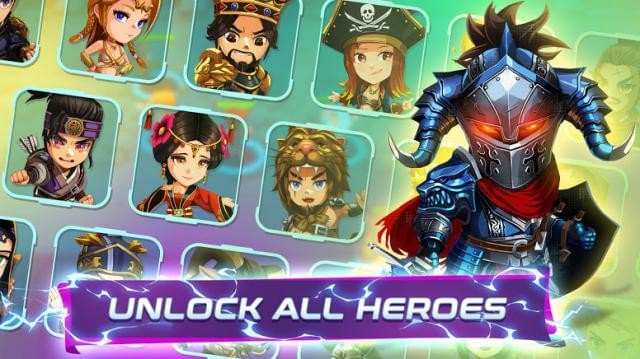 Mở khóa và chiến đấu với vô số anh hùng thần thoại trong game Mythical Showdown