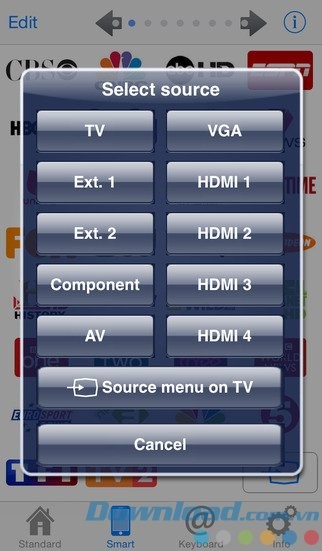 Chọn nguồn phát