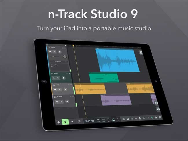 Giao diện n-Track Studio DAW 9 cho iOS