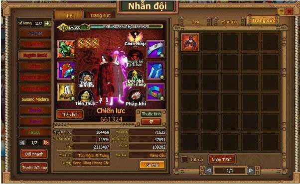 Game thẻ tướng phong cách Naruto