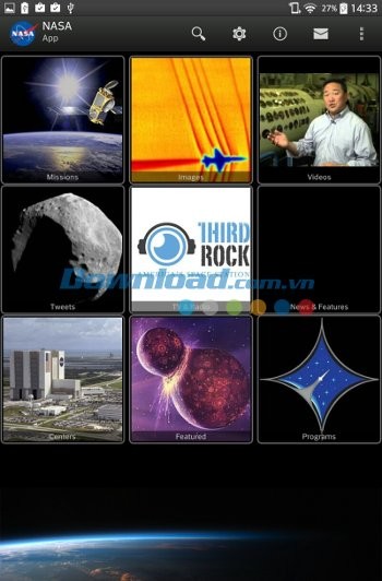 Giao diện ứng dụng NASA