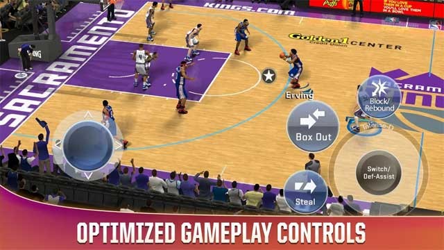 Điều khiển của game NBA 2K20 for Android được tối ưu hóa cho thiết bị di động