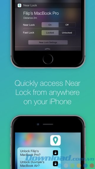Truy cập từ widget thông báo
