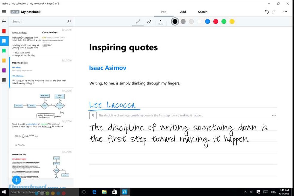 Quản lý ghi chú trong ứng dụng