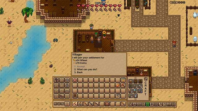 Phát triển khu định cư của riêng bạn tron game Necesse