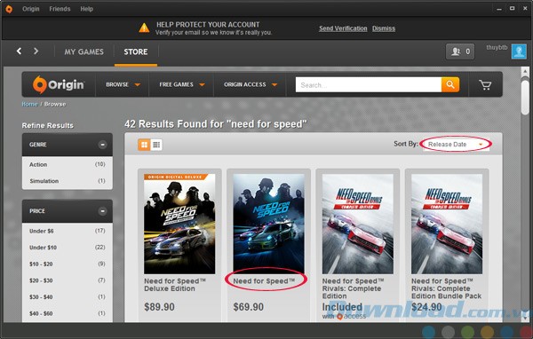 Tìm game Need for Speed
