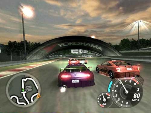 Cảnh đua xe trong Need for Speed Underground 2