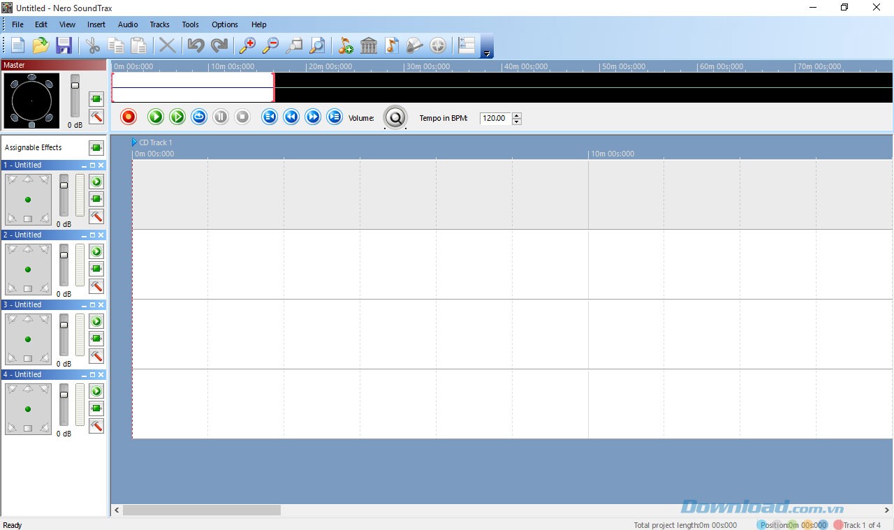 Giao diện phần mềm Nero SoundTrax