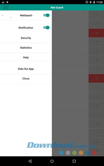 Các tùy chọn hữu ích trên Menu của NetGuard cho Android