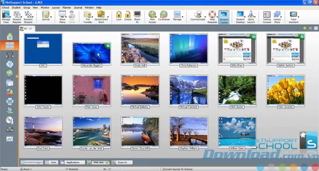 Giao diện phần mềm NetSupport School