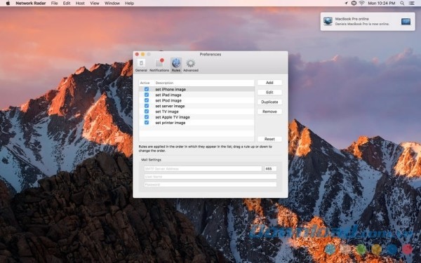 Giao diện Network Radar cho Mac