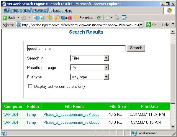 Network Search Engine