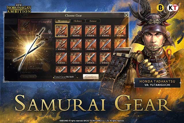 Thu thập các trang thiết bị samurai trao nó cho Lãnh chúa