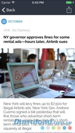 Newscron cho iOS đọc tin mới hàng ngày