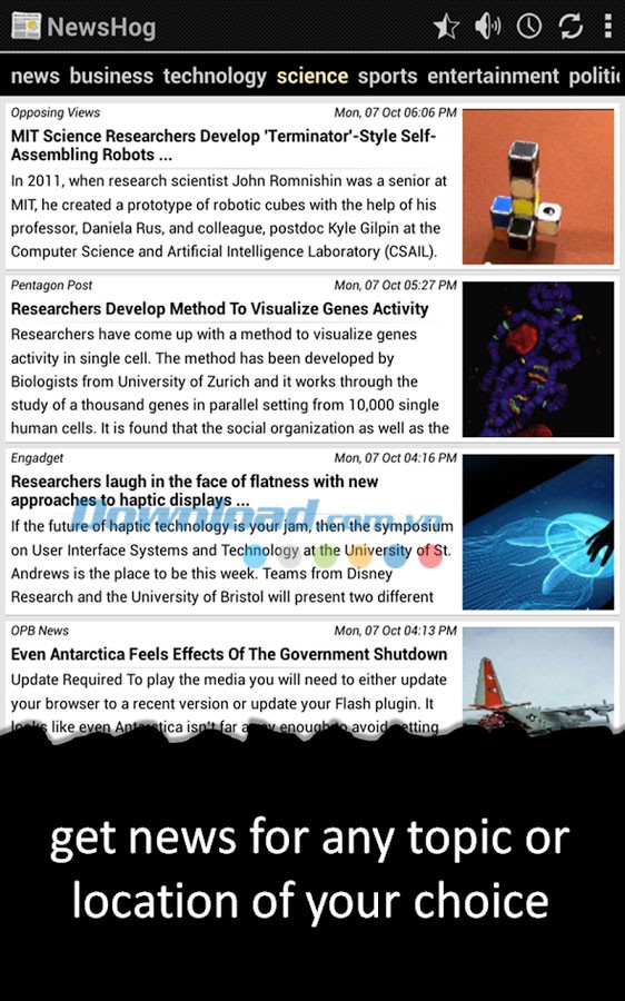NewsHog: Google News & Weather for Android