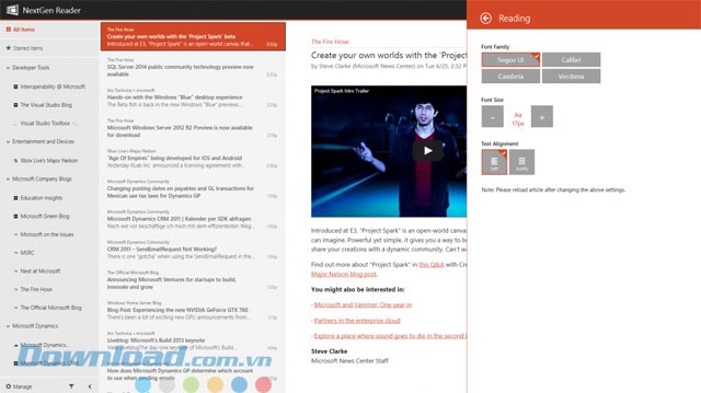 Thay đổi font bài viết
