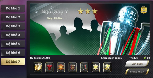 Mức độ tăng dần của các chế độ thi đấu