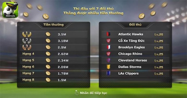 Phần thưởng khi thi đấu với người chơi khác