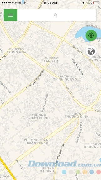 Giao diện chính của Cốc Cốc Map