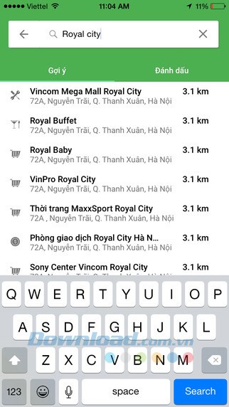 Giao diện tìm kiếm