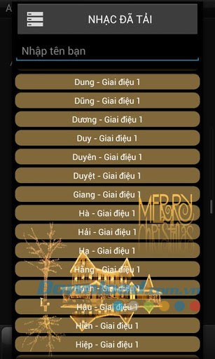 Nhạc chuông Noel theo tên for Android