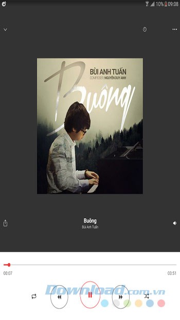 Giao diện nghe nhạc