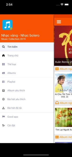 Các tính năng của ứng dụng Nhạc Vàng