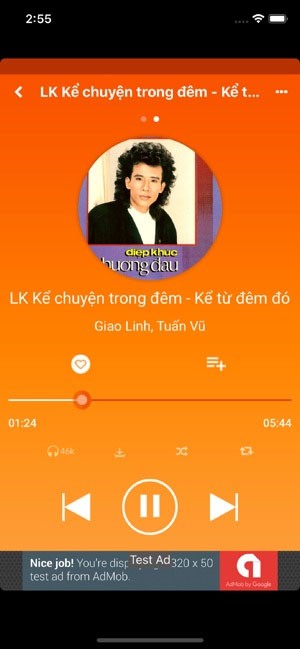 Giao diện nghe nhạc